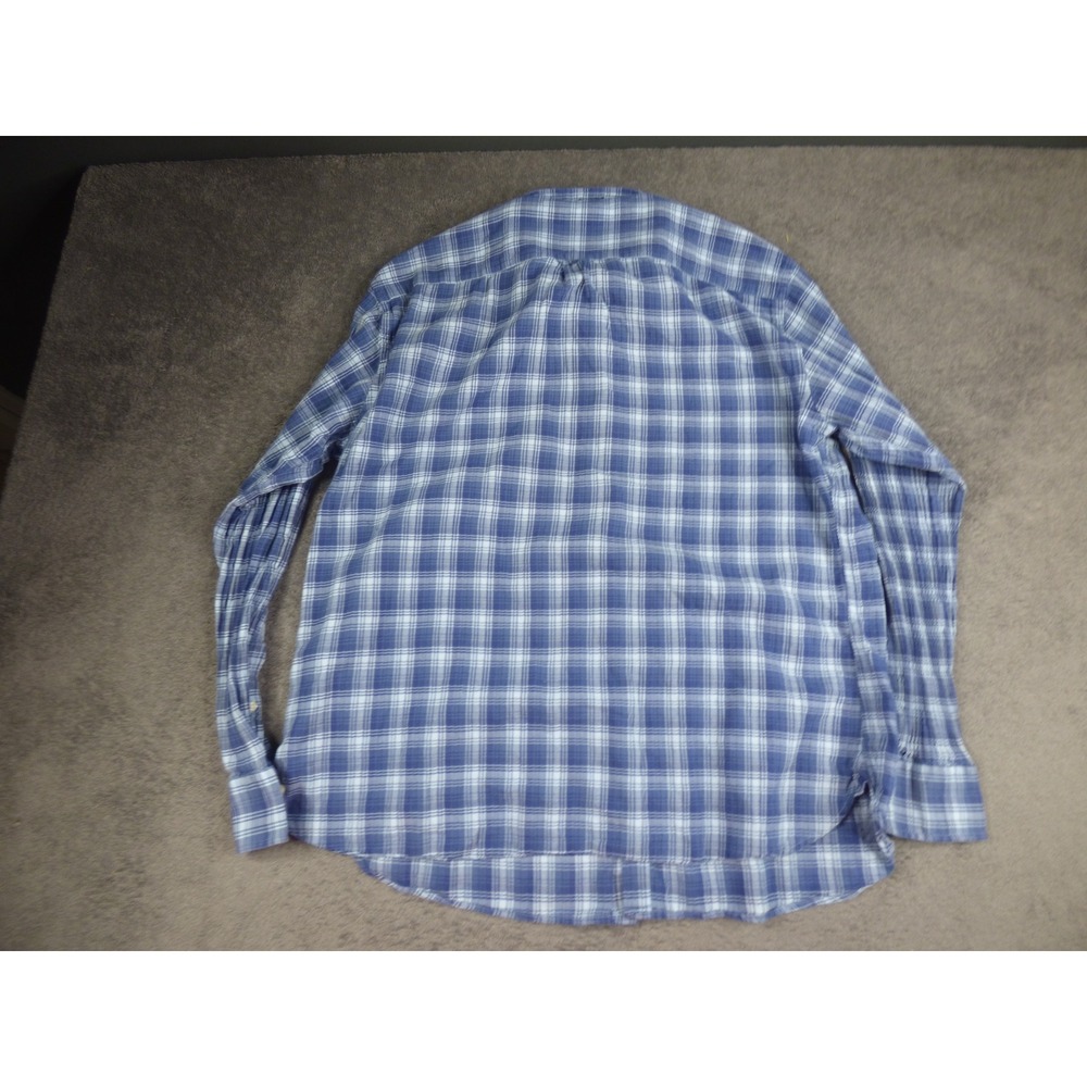 Peter Millar Mens Blue White Plaid Button Down Shirt XL MF19W80CVL - Picture 9 of 9